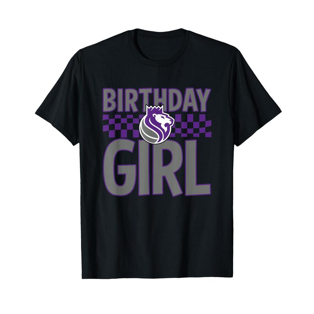 Nba Sacramento Kings Birthday Girl Checkered  T-Shirt